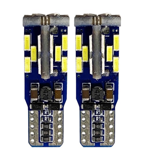 Λάμπες Led T10 12-24 Volt 30 Led Canbus Λευκό Χρώμα Auto GS 100548 2 Τεμάχια 16084