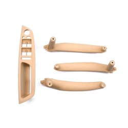 Σετ Εσωτερικών Χειρολαβών Πόρτας & Πάνελ Διακοπτών Παραθύρων Με Τρύπα Καθρέφτη Για Bmw X5 E70 07-13 / X6 E71 08-15 Μπεζ 4 Τεμάχια