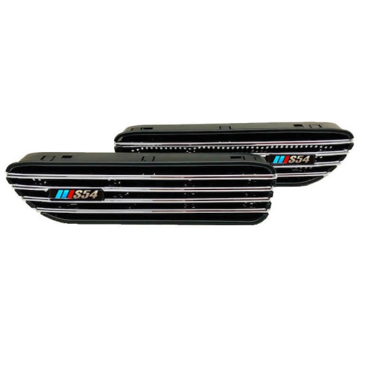 Πλαϊνές Γρίλιες Φτερών Τύπου Bmw 3 E46 Με Σήμα S54 Universal Για Όλα Τα Μοντέλα 2 Τεμάχια