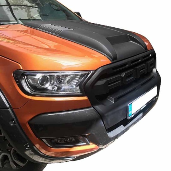 Μάσκα Για Ford Ranger T7 15-18 Με Led Μαύρο Ματ
