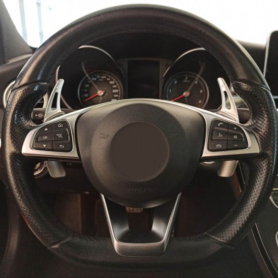 Paddles Shift Αλουμινίου Για Mercedes-Benz C-Class W205 / GLC / GLE / S-Class /  CLA / GLA Ασημί 2 Τεμάχια