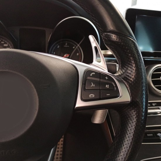 Paddles Shift Αλουμινίου Για Mercedes-Benz C-Class W205 / GLC / GLE / S-Class /  CLA / GLA Ασημί 2 Τεμάχια