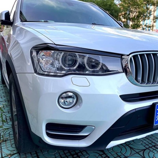 Φρυδάκια Μπροστινών Φαναριών Για Bmw X3 F25 LCI & X4 F26 2014-2017 Βαμμένα Μάυρο Γυαλιστερό Χρώμα 2 Τεμάχια