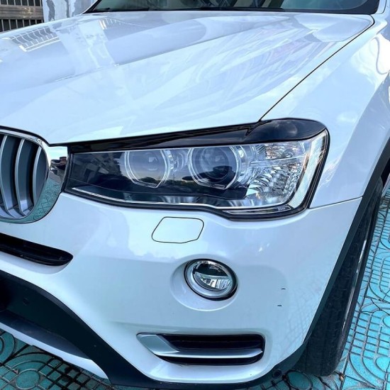 Φρυδάκια Μπροστινών Φαναριών Για Bmw X3 F25 LCI & X4 F26 2014-2017 Βαμμένα Μάυρο Γυαλιστερό Χρώμα 2 Τεμάχια