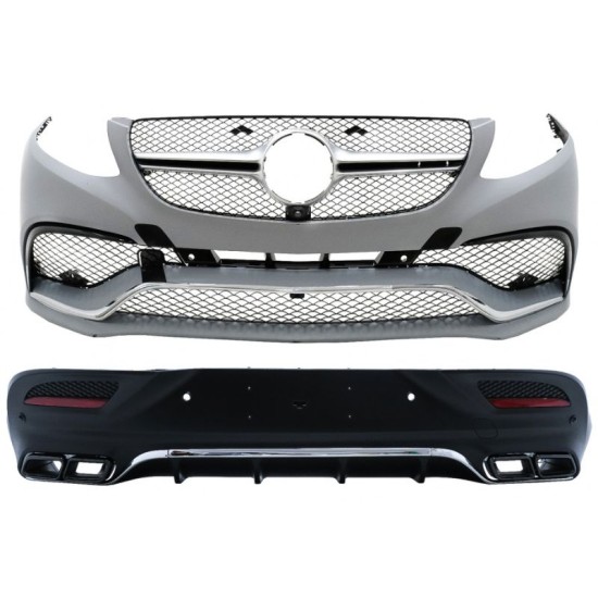 Body Kit Για Mercedes-Benz GLE Coupe C292 2015-2019 GLE63 Amg Look For Amg Sport Line Version Bumpers Set Με Μάσκα & Μαύρες Μπούκες