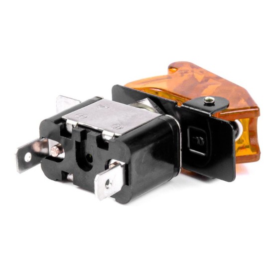 Διακόπτης Αεροπορικού Τύπου ON/OFF Led Μονός 12/24 Volt 20A Φωτιζόμενος Κίτρινος Amio 03094