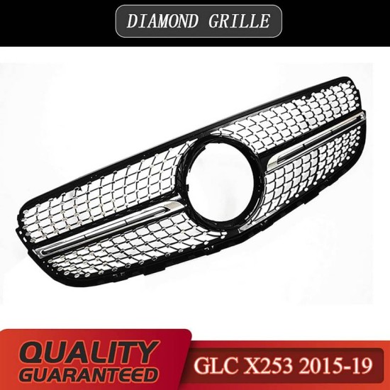 Μάσκα Για Mercedes-Benz GLC-Class X253 15-20 Diamond Look Μαύρο/Χρώμιο