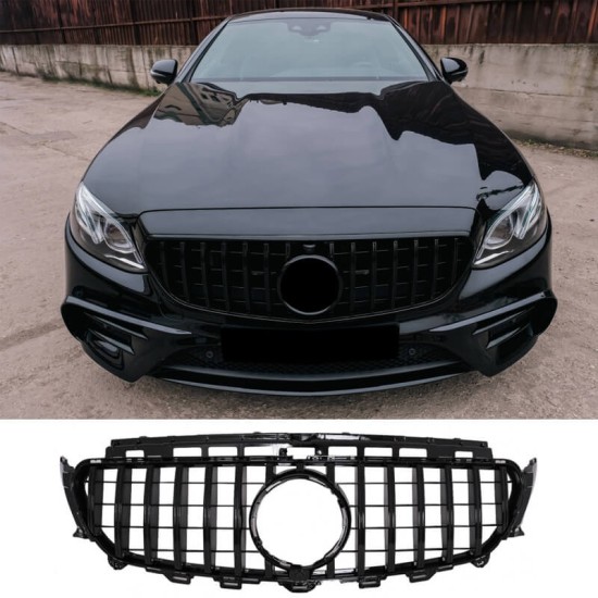 Μάσκα Για Mercedes-Benz E-Class W213 16-19 GT Amg Panamericana Look Μαύρο Γυαλιστερό 1 Τεμάχιο