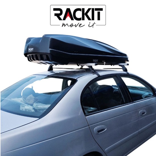 Μπαγκαζιέρα Οροφής Αυτοκινήτου Rackit Star 480lt Μαύρη Γυαλιστερή Με Διπλό Άνοιγμα & Quick Fix Τοποθέτηση