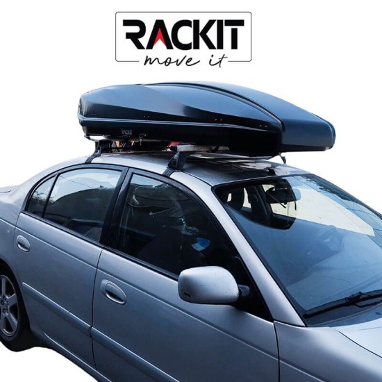 Μπαγκαζιέρα Οροφής Αυτοκινήτου Rackit Star 480lt Μαύρη Γυαλιστερή Με Διπλό Άνοιγμα & Quick Fix Τοποθέτηση