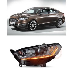 Μπροστινά Φανάρια Set Για Ford Mondeo mk5 13-16 DRL Chrome H7/Led Με Φλας Dynamic Carner