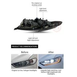 Μπροστινά Φανάρια Set Για Ford Mondeo mk5 13-16 DRL Chrome H7/Led Με Φλας Dynamic Carner