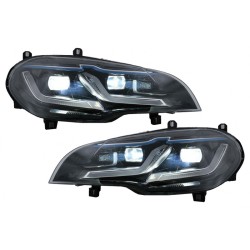 Μπροστινά Φανάρια Set Για Bmw X5 E70 07-14 Double L LED Bar Μαύρα Upgrade Xenon To Led Με Μοτέρ Carner Μπροστινά Φανάρια Set Για Bmw X5 E70 07-14 Double L LED Bar Μαύρα Upgrade Xenon To Led Με Μοτέρ Carner