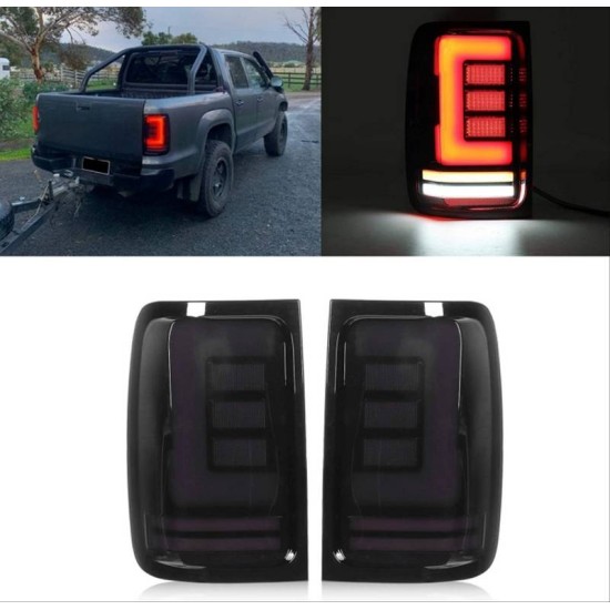 Πισινά Φανάρια Set Για VW Amarok 10-21 Full Led Bar Dynamic Φλας Μαύρο / Φιμέ Carner