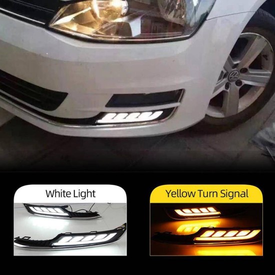 DRL Set Για VW Golf VII (7) 13-17 Με Απλό Προφυλακτήρα DRL & Φλας Dynamic 2 Τεμάχια