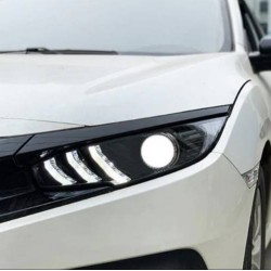 Μπροστινά Φανάρια Set Για Honda Civic FC5 2016-2021 Munstang Look Led Black