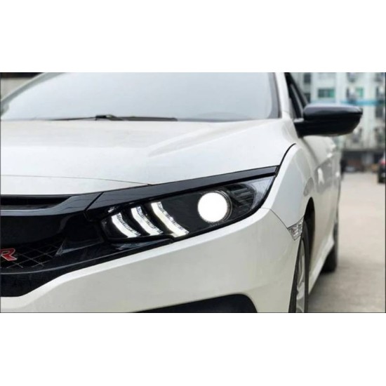 Μπροστινά Φανάρια Set Για Honda Civic FC5 2016-2021 Munstang Look Led Black