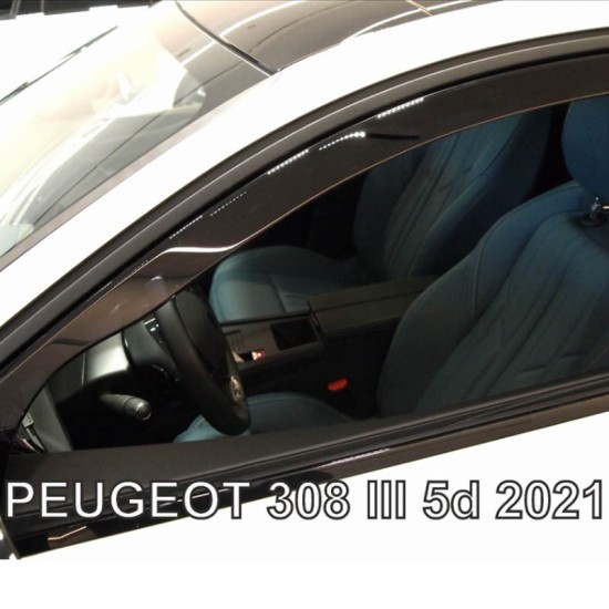 Ανεμοθραύστες Heko Για Peugeot 308 2021- 5 Πορτο - Φιμέ Χρώμα Ζευγάρι 2 Τεμάχια Εμπρός 26164