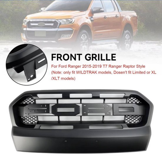 Μάσκα Για Ford Ranger T7 15-18 Raptor Look Μαύρο Ματ