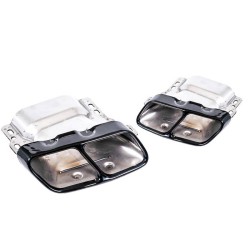 Μπούκες Εξάτμισης Για Mercedes-Benz A-Class W176 12-18 Amg A45 / CLA W117 13-18 Mαύρο (2 Διπλές)
