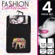 Πατάκια Αυτοκινήτου Universal Μοκέτα "Girly Fashion Collection" Car+ Μαύρη Με Ροζ Ρέλι Και Ελέφαντα 4 Pieces