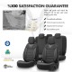 Καλύμματα Αυτοκινήτου Otom Toro Design Universal Βαμβακερό Ύφασμα / Δερματίνη Σετ Εμπρός / Πίσω 11 Τεμαχίων Μαύρο / Γκρι ΤRΟ-902