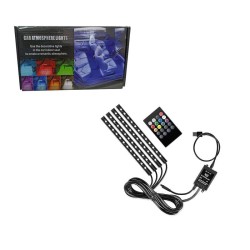 Διακοσμητικός Εσωτερικός Φωτισμός Αυτοκινήτου Led Με Τηλεχειριστήριο 4 Τεμάχια 23cm Διακοσμητικός Εσωτερικός Φωτισμός Αυτοκινήτου Led Με Τηλεχειριστήριο 4 Τεμάχια 23cm