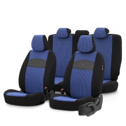 Καλύμματα Αυτοκινήτου Otom Smart Design Universal Ύφασμα / Δερματίνη Σετ Εμπρός / Πίσω 11 Τεμαχίων Μαύρο / Μπλε SLTSMT104-NZ
