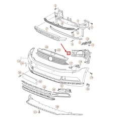 Ενίσχυση Προφυλακτήρα Εμπρός Πλαινή Δεξιά Πλαστική Για VW Passat (B8) 15-19 1 Τεμάχιο