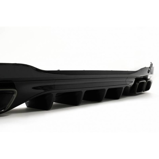 Diffuser Πίσω Προφυλακτήρα Για Mercedes-Benz C-Class W206 S206 Sport Line 2021+ C63 Look Με 2 Διπλές Εξατμίσεις Δεξιά & Αριστερά Μαύρες Από Abs Πλαστικό 1 Τεμάχιο