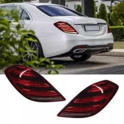 Πισινά Φανάρια Set Για Mercedes-Benz S-Class W222 (2014-2017) Dynamic Φλας Facelift Design Κόκκινο/Φιμέ