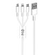 Καλώδιο Φόρτισης USB 3 Σε 1 Για Lightning Micro Type-c Λευκό 120cm ON Mobile Accessories 1 Τεμάχιο