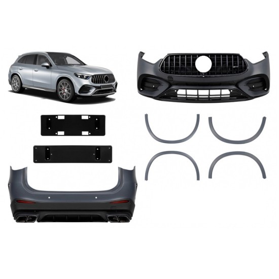 Body Kit Για Mercedes-Benz GLC SUV X254 (2022+) GLC63Amg Look Night Package Με Προφυλακτήρες, Μάσκα, Μπούκες