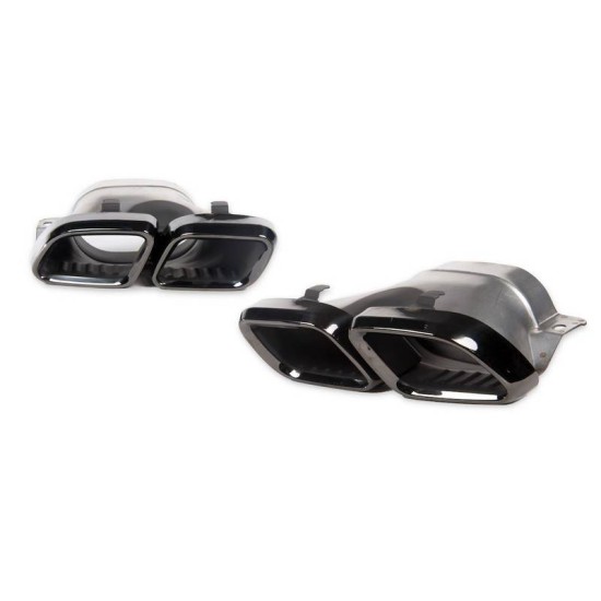 Μπούκες Εξάτμισης Για Mercedes-Benz C-Class W205 / E-Class W213 / S-Class W222 / GLE C292 / GLE W166 / GLC W253 Amg Look Black Edition 2 Τεμάχια