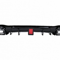 Diffuser Πίσω Προφυλακτήρα Για Mercedes-Benz E-Class W213 16-19 Με Amg Line Προφυλακτήρα Μαύρο Brabus Look Με Μαύρες Μπούκες