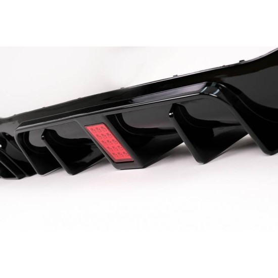 Diffuser Πίσω Προφυλακτήρα Για Mercedes-Benz E-Class W213 16-19 Με Amg Line Προφυλακτήρα Μαύρο Brabus Look Με Μαύρες Μπούκες