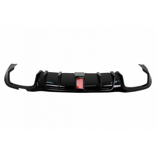 Diffuser Πίσω Προφυλακτήρα Για Mercedes-Benz E-Class W213 16-19 Με Amg Line Προφυλακτήρα Μαύρο Brabus Look Με Μαύρες Μπούκες