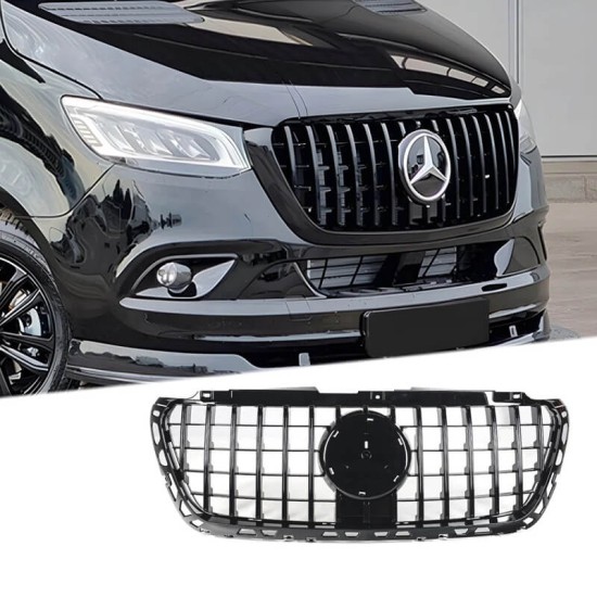 Μάσκα Για Mercedes-Benz Sprinter W907 18-26 GT Amg Panamericana Μαύρο Γυαλιστερό  1 Τεμάχιο