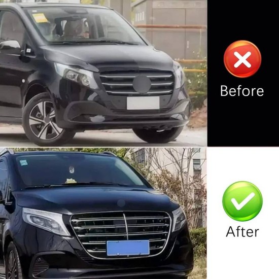 Μάσκα Για Mercedes-Benz Vito W447 / W448 24+ Amg Look Με Led Χρώμιο/Μαύρο 1  Τεμάχιο