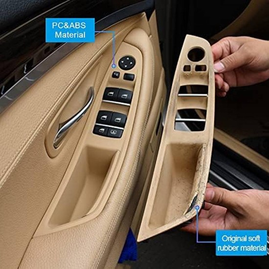 Χειρολαβές Πόρτας Εσωτερικές Σετ Για Bmw 5 F10 Εμπρός & Πίσω Δεξιά & Αριστερά 7 Τεμάχια Μπεζ