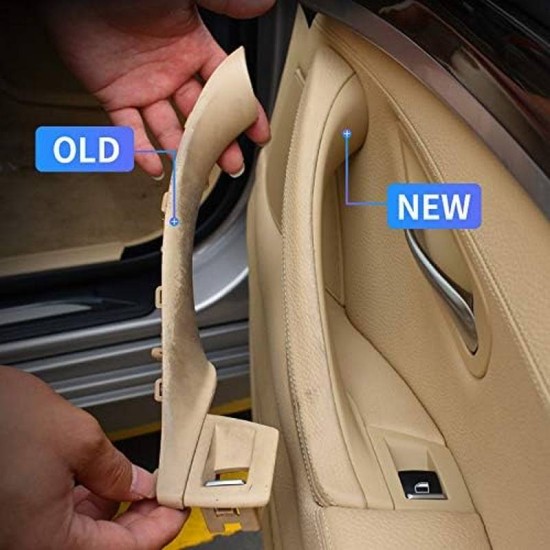Χειρολαβές Πόρτας Εσωτερικές Σετ Για Bmw 5 F10 Εμπρός & Πίσω Δεξιά & Αριστερά 7 Τεμάχια Μπεζ