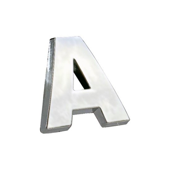 Αυτοκόλλητo Γράμμα Χρωμίου 3D ''A'' 2.7cm x 2.5cm 1 Τεμάχιο