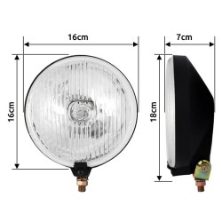 Προβολέας Στρόγγυλος Ø160mm H3 12 Volt 55W FX1160 Λευκός Με Καπάκι 1 Τεμάχιο