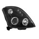Μπροστινά Φανάρια Set Για Suzuki Swift 05-10 Angel Eyes & Led Μαύρα H1/H1 Manual JunYan