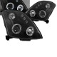 Μπροστινά Φανάρια Set Για Suzuki Swift 05-10 Angel Eyes & Led Μαύρα H1/H1 Manual JunYan