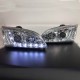 Μπροστινά Φανάρια Set Για Ford Focus 04-08 DRL & Led Φλας Χρωμίου H1/H1 JunYan