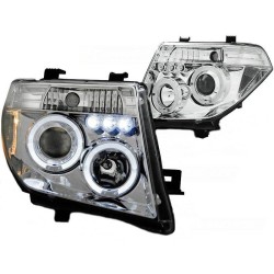 Μπροστινά Φανάρια Set Για Nissan Navara D40 05-10 Angel Eyes & Led Χρωμίου H1/H1 Manual JunYan Μπροστινά Φανάρια Set Για Nissan Navara D40 05-10 Angel Eyes & Led Χρωμίου H1/H1 Manual JunYan