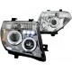 Μπροστινά Φανάρια Set Για Nissan Navara D40 05-10 Angel Eyes & Led Χρωμίου H1/H1 Manual JunYan