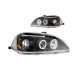 Μπροστινά Φανάρια Set Για Honda Civic 96-99 Angel Eyes & Led Μαύρα H1/H1 Manual JunYan