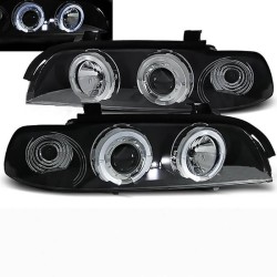 Μπροστινά Φανάρια Set Για Bmw 5 E39 95-00 Angel Eyes & Led Μαύρα H1/H1 Manual Sonar Μπροστινά Φανάρια Set Για Bmw 5 E39 95-00 Angel Eyes & Led Μαύρα H1/H1 Manual Sonar